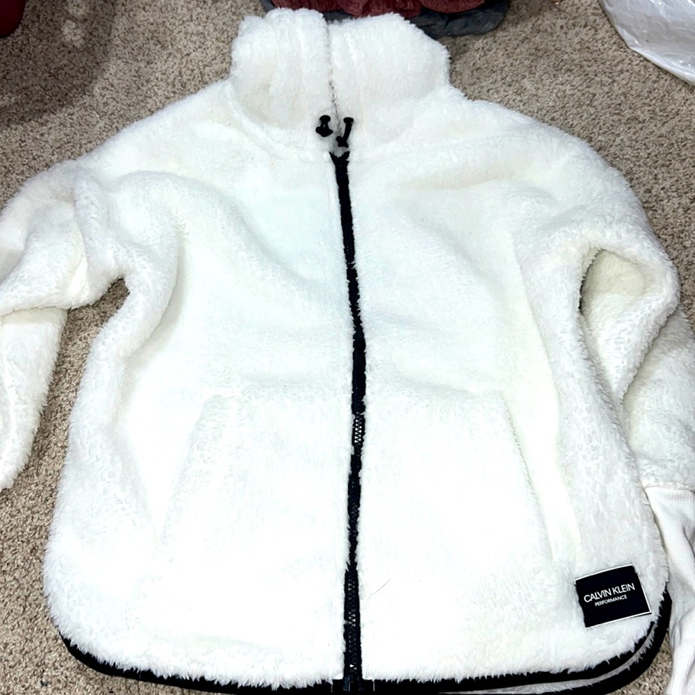 calvin klein fuzzy sweater